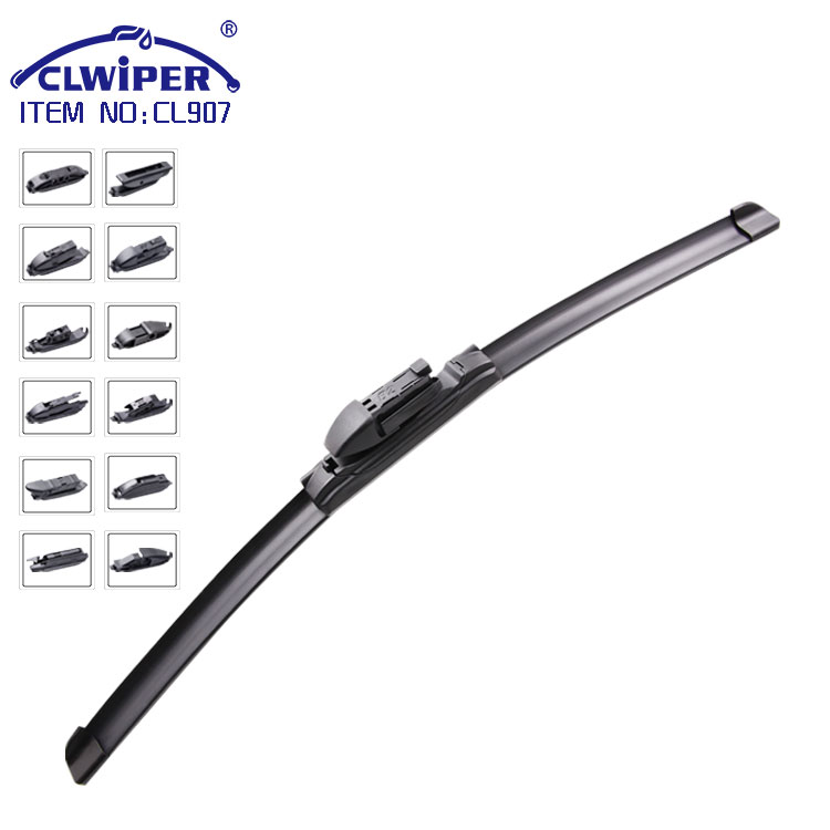 Flat multi-functional wiper blade with 13 adapters fit for 99% cars（CL907）