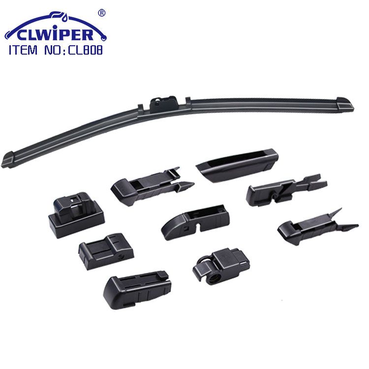 Popular natural rubber refill multifunctional type soft new wiper blade with 9 adapters for vehicle with blister package(CL808)