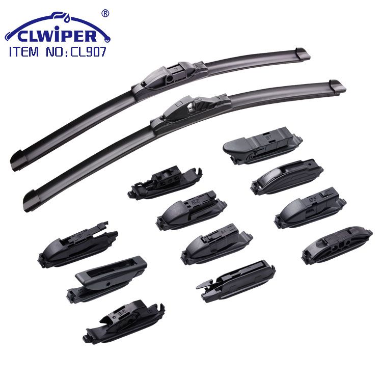Multi-functional soft windshield wiper blade 1+13 adapters fit for 99.99% cars(CL907)