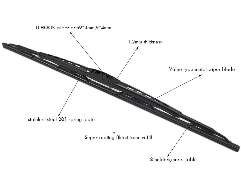 Valeo type 1.2mm thickness frame windshield wiper blade